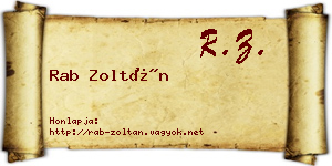 Rab Zoltán névjegykártya