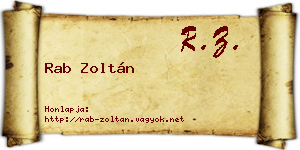 Rab Zoltán névjegykártya